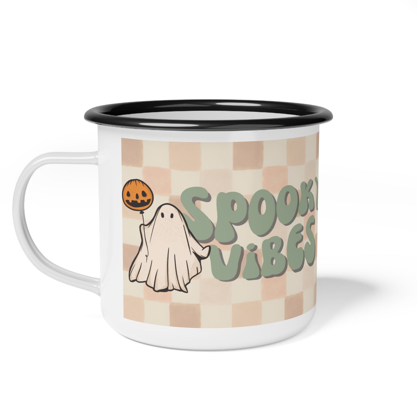 Spooky Vibes Cute Ghost Camp/Coffee Cup