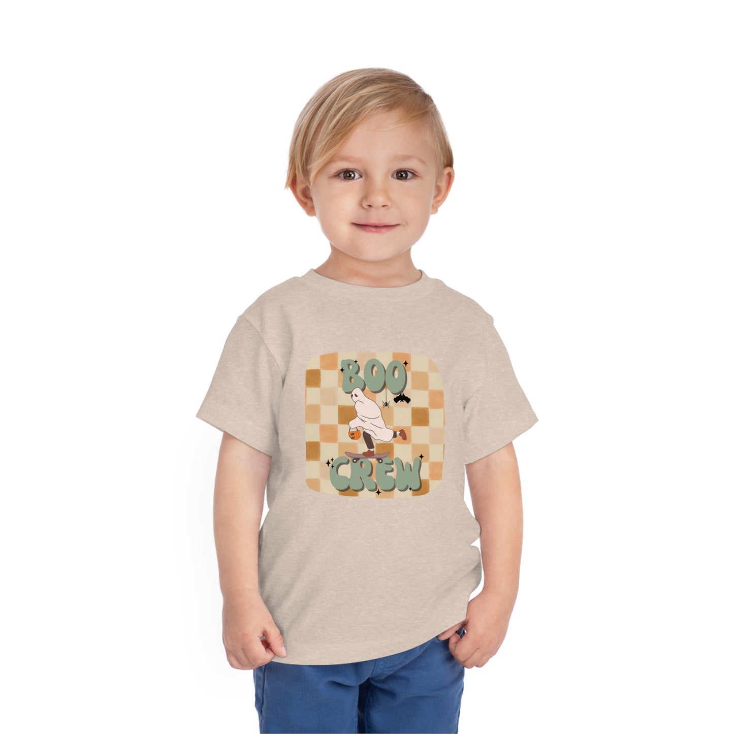 Toddler Boo Crew Ghost Skateboard Short Sleeve Halloween Tee