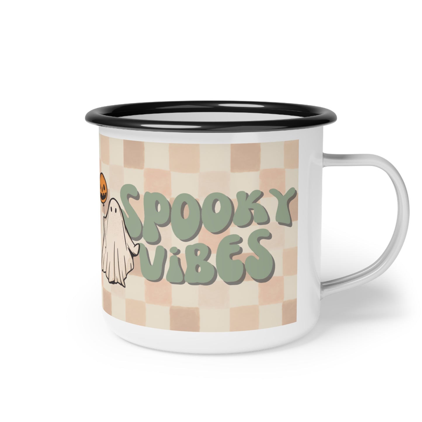 Spooky Vibes Cute Ghost Camp/Coffee Cup