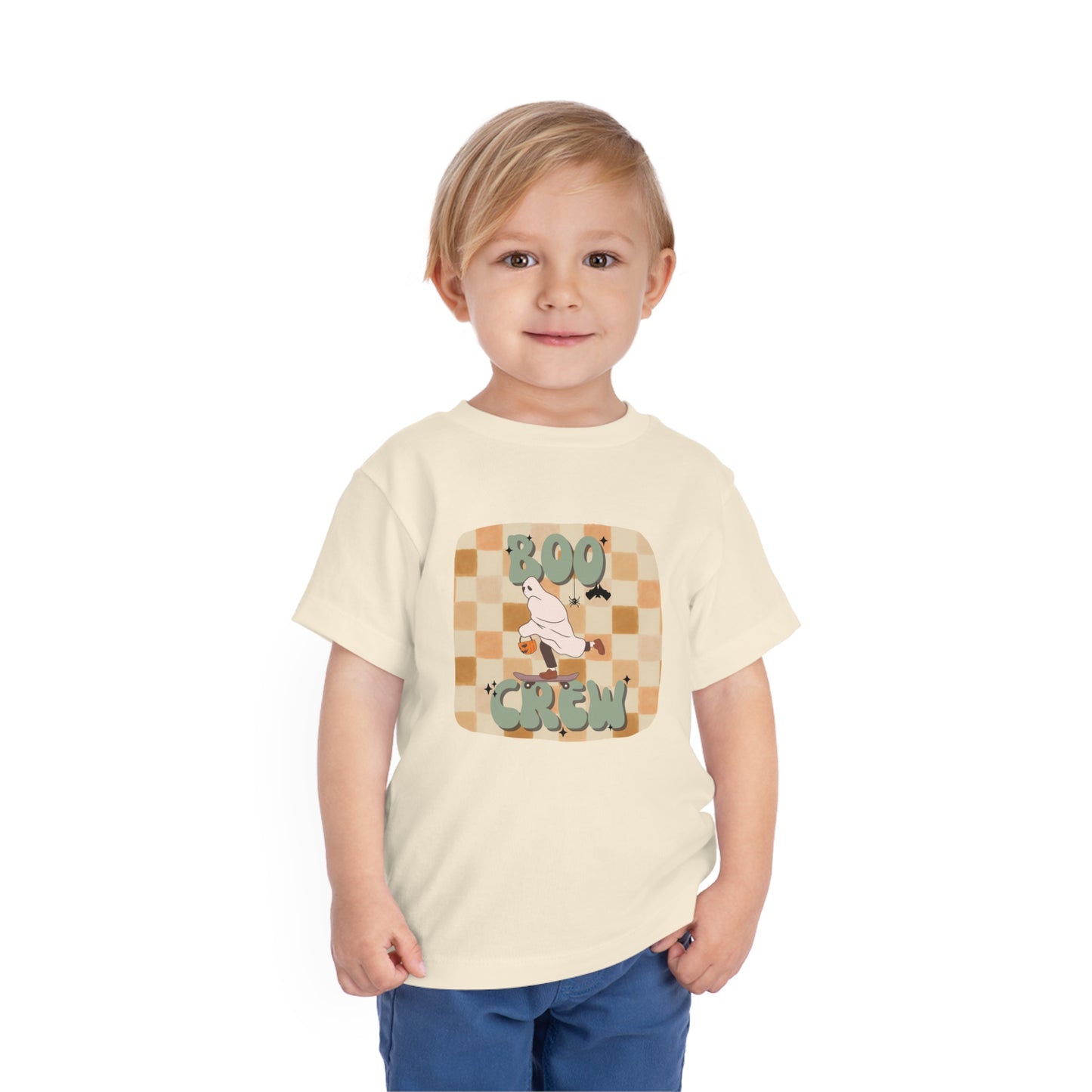 Toddler Boo Crew Ghost Skateboard Short Sleeve Halloween Tee