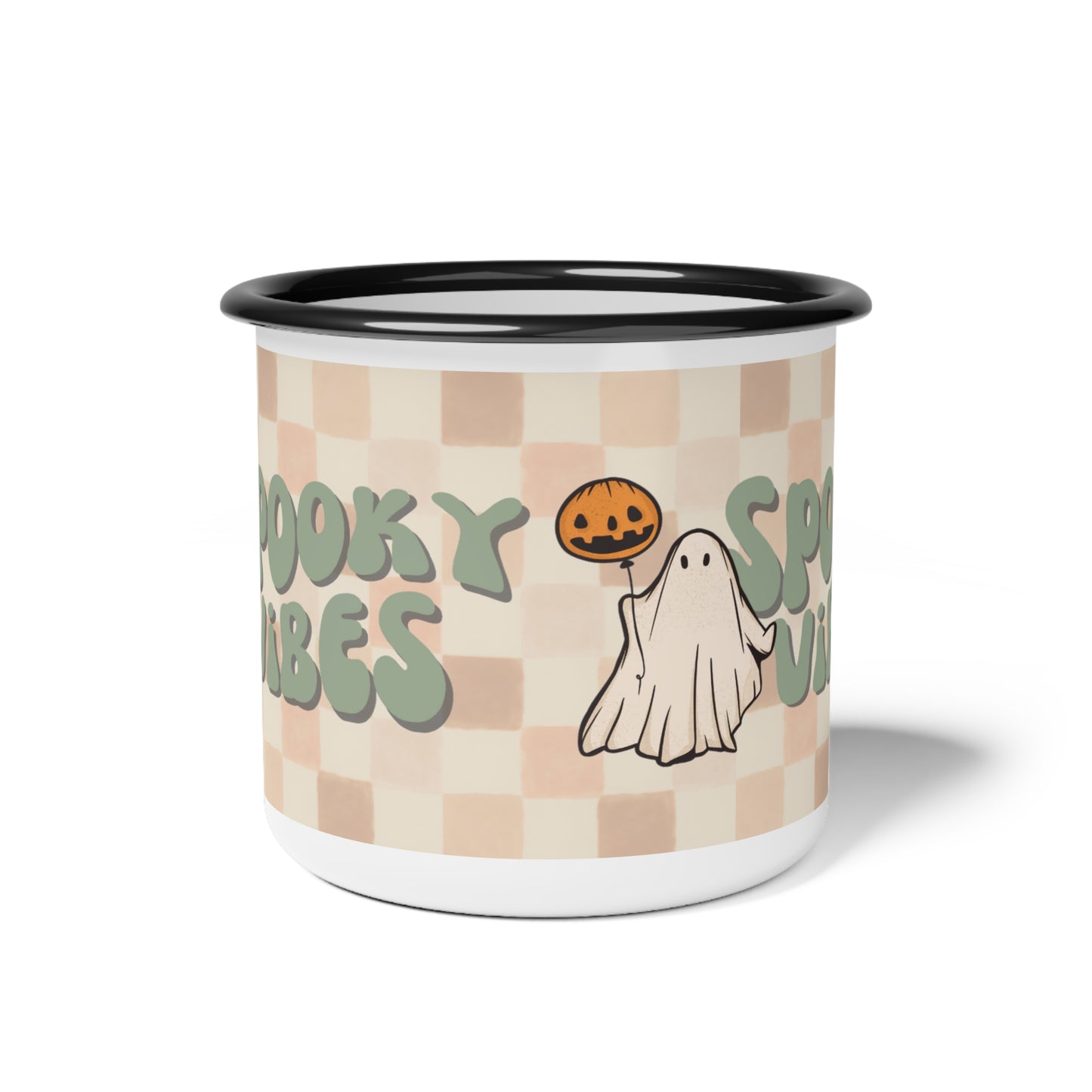 Spooky Vibes Cute Ghost Camp/Coffee Cup