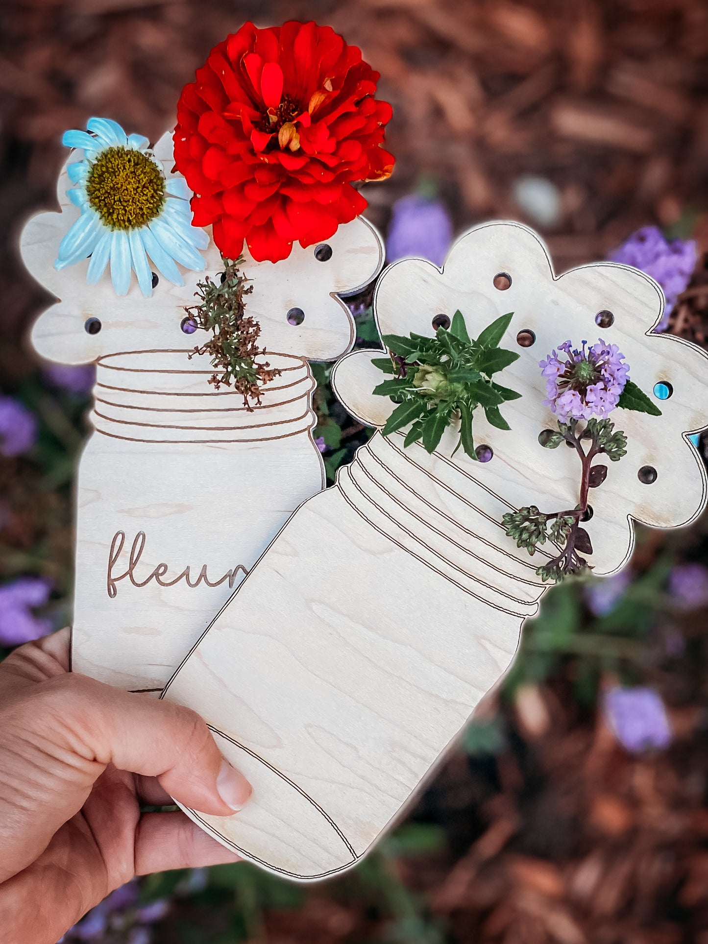 Wooden Flower Holder